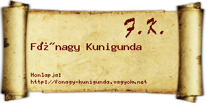 Fónagy Kunigunda névjegykártya